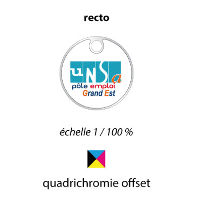Porte Clé Métal Jeton Quadri